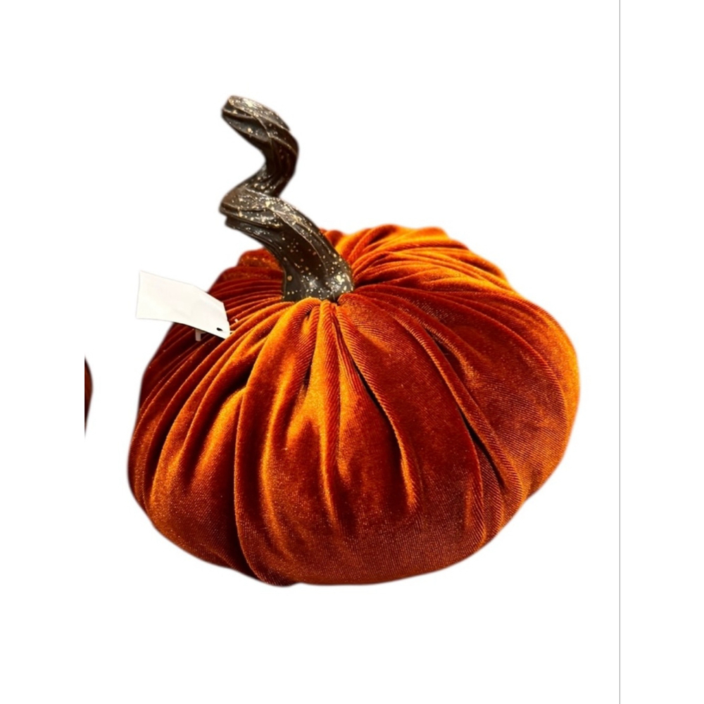 Unbranded Orange Velvet Pumpkin Holiday Decor One Size